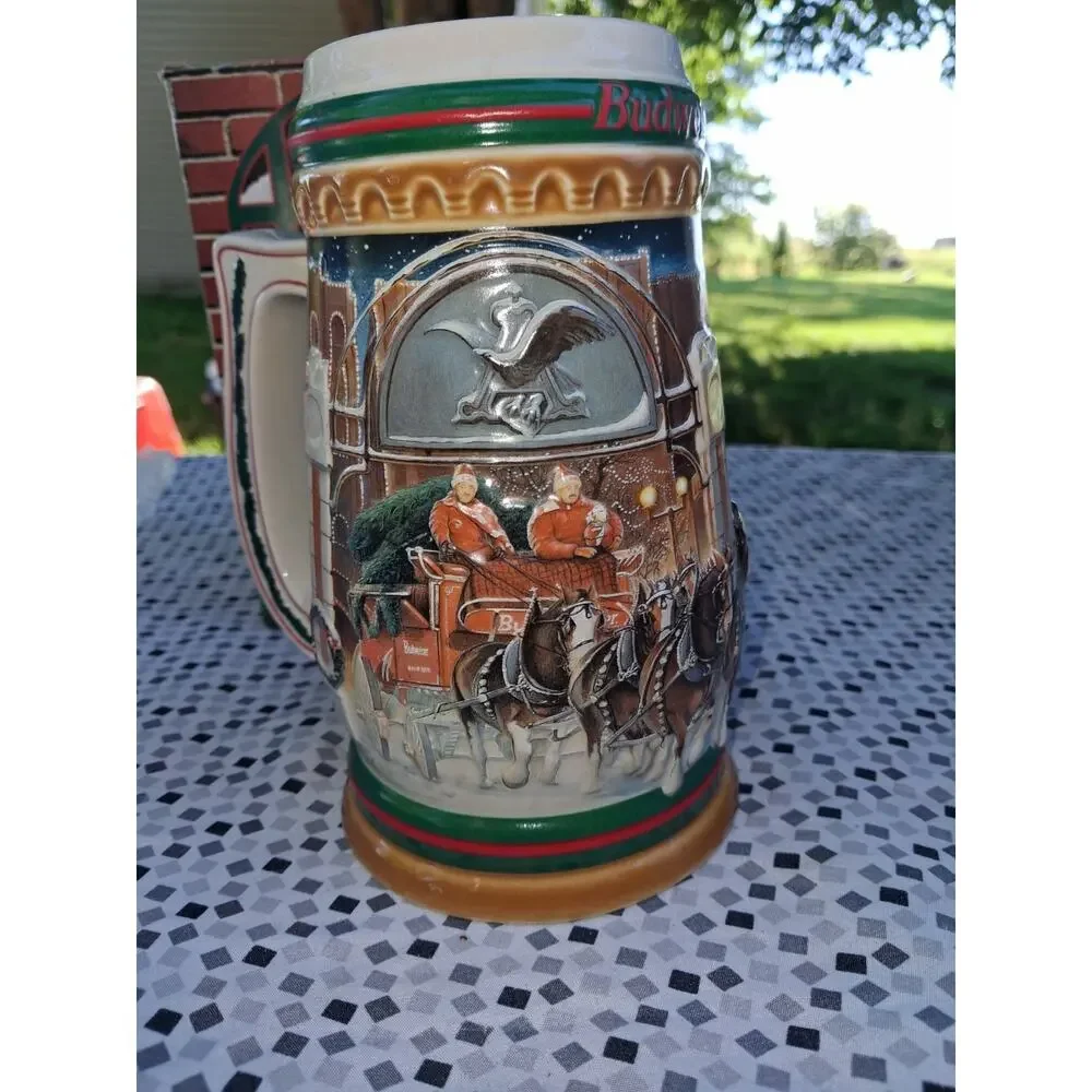 Budweiser 1997 Home For The Holidays Holiday Stein Collectible Breweriana